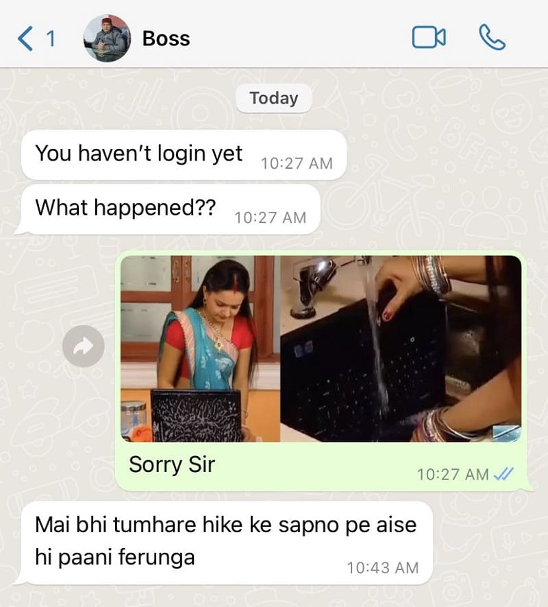Gopi Bahu Meme boss reply