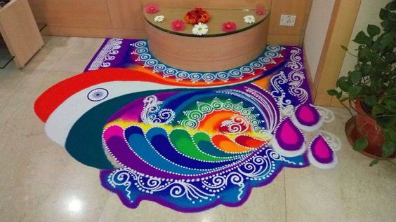 Independence day rangoli design