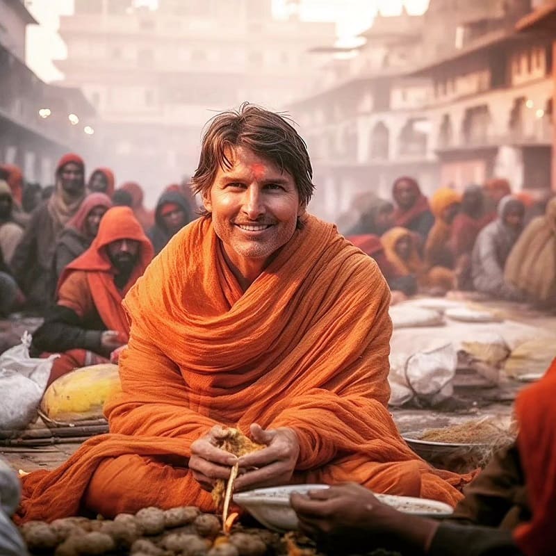 Tom Cruise as Indian Monk AI Pic