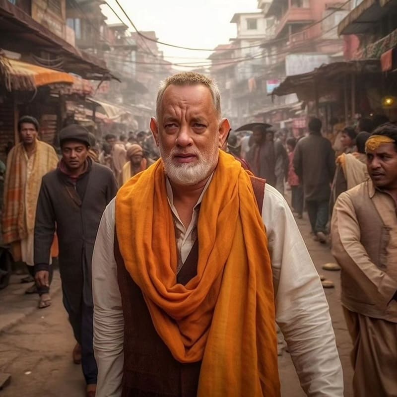 Tom Hanks as Indian Monk AI Pic