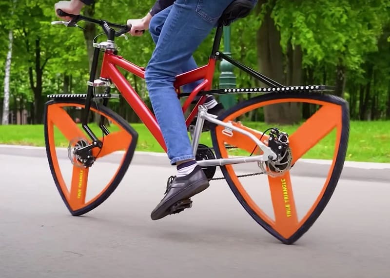 After Square Bicycle Wheels Now The Video Of Bicycle Running On Triangle  Wheels Goes Viral