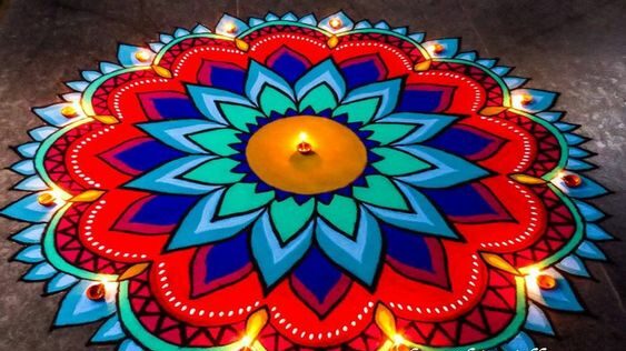 circular flower rangoli design