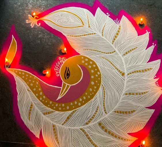 feather rangoli design