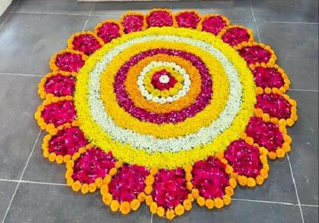 flower rangoli design