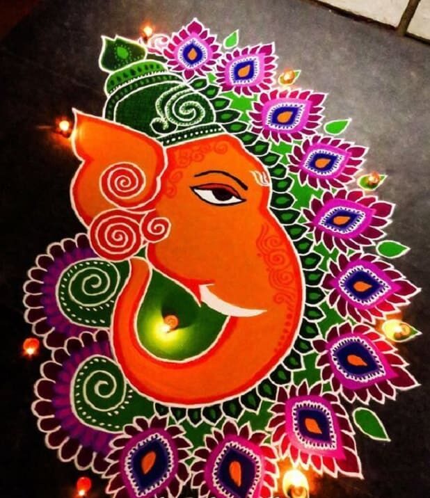 ganesh rangoli design