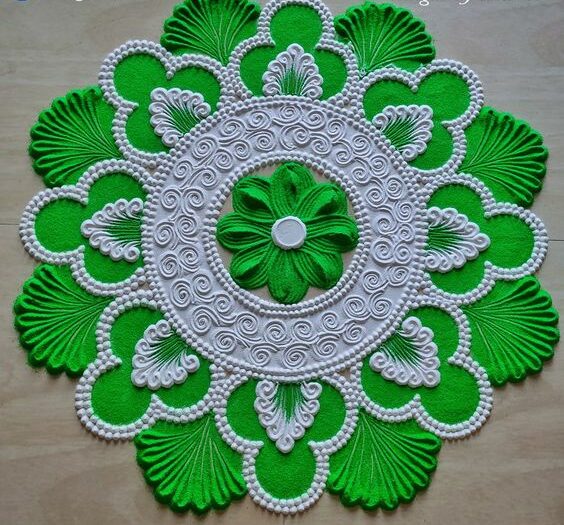 green rangoli design