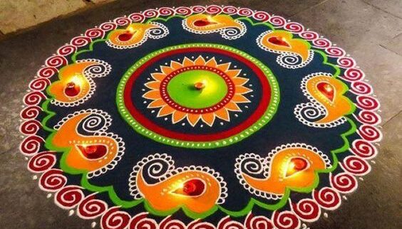 happy new year rangoli design