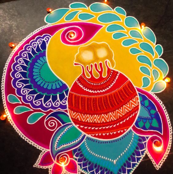 kalash rangoli designs