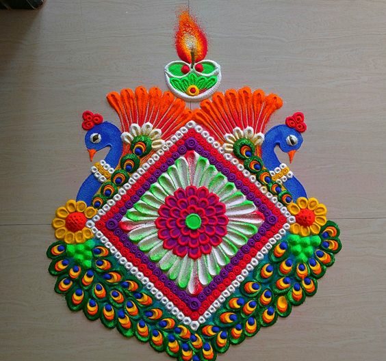 multicolour rangoli design