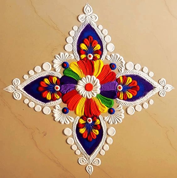 rainbow rangoli design