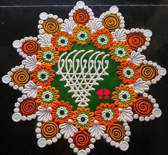 saraswati rangoli design