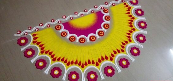 semi circle rangoli