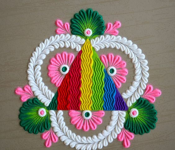 triangle rangoli designs