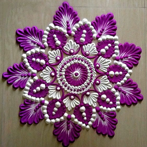 two colour rangoli design