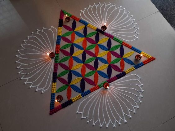 unique diwali rangoli design