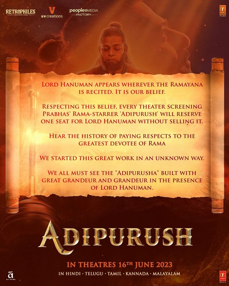 Adipurush, One empty seat for lord Hanuman