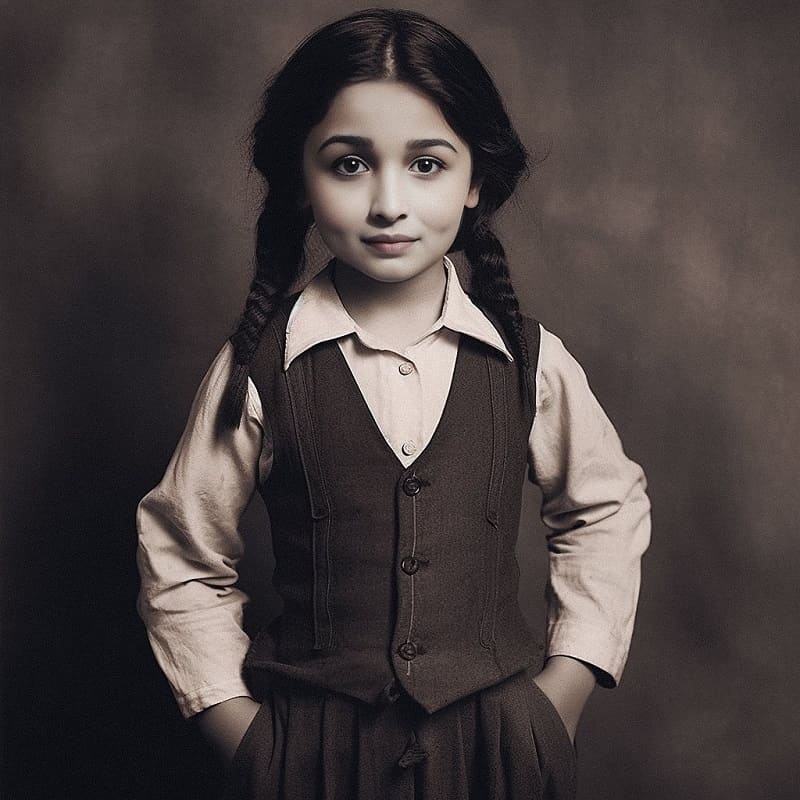 Alia Bhatt childhood photo AI generated
