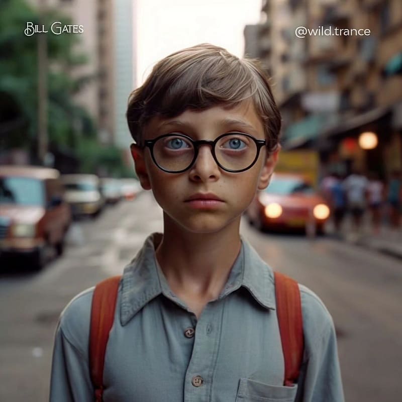 Bill Gates childhood photo - AI Generated