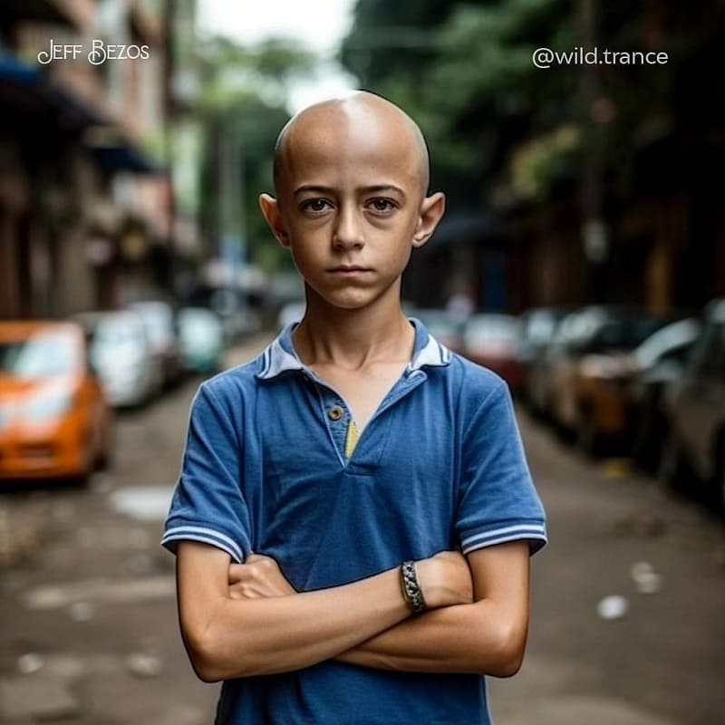 Jeff Bezos childhood photo - AI Generated