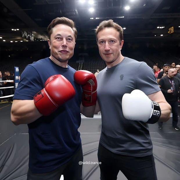 Mark Zukerberg and Elon Musk AI images