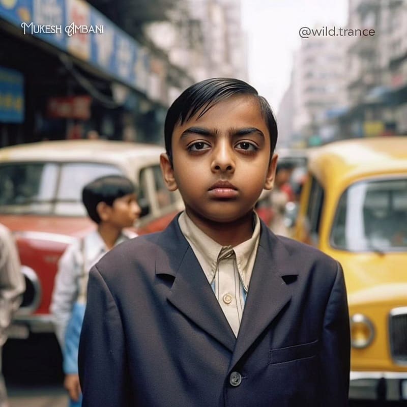 Mukesh Ambani childhood photo - AI Generated