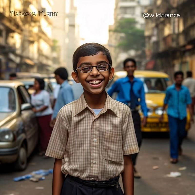 Narayana Murthy childhood photo - AI Generated