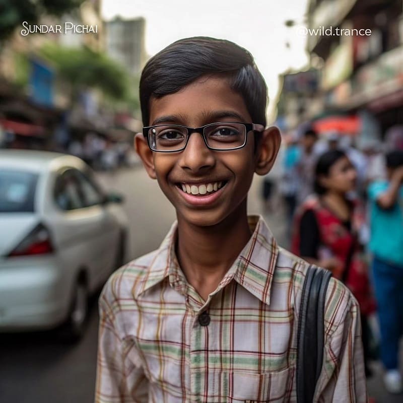 Sundar Pichai childhood photo - AI Generated