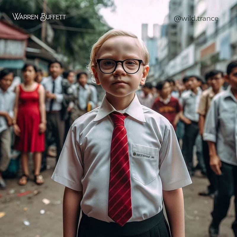 Warren Buffett childhood photo - AI Generated