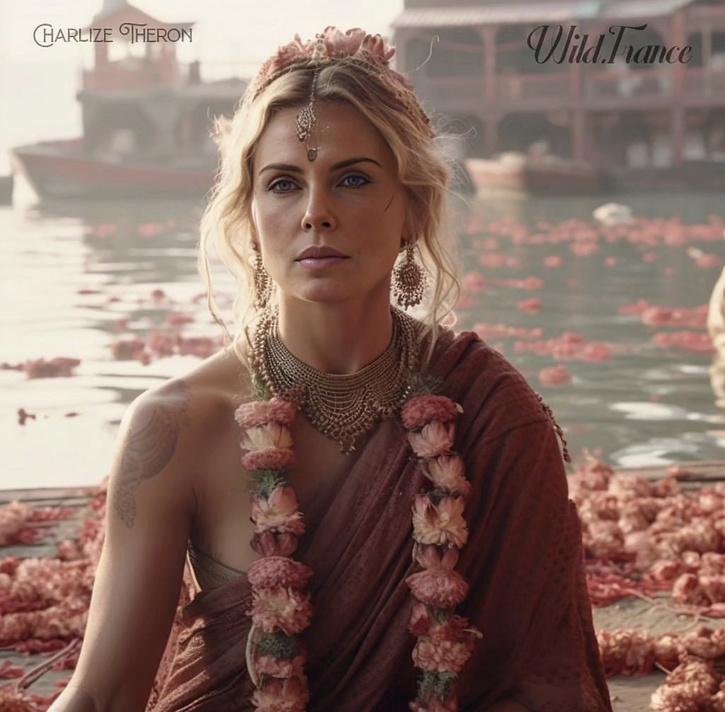 charlize theron As Indian Monks AI Photo