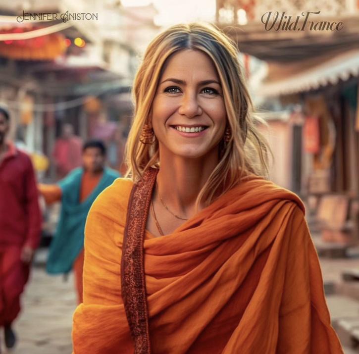 jennifer aniston As Indian Monks AI Photo