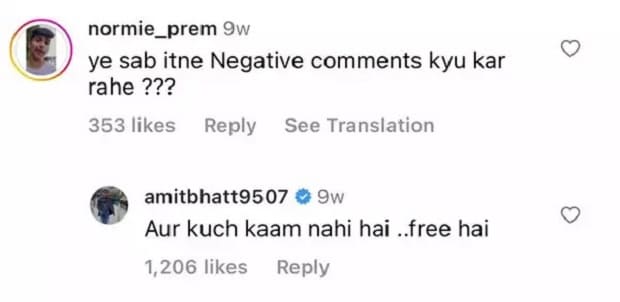 Amit Bhatt reply fan