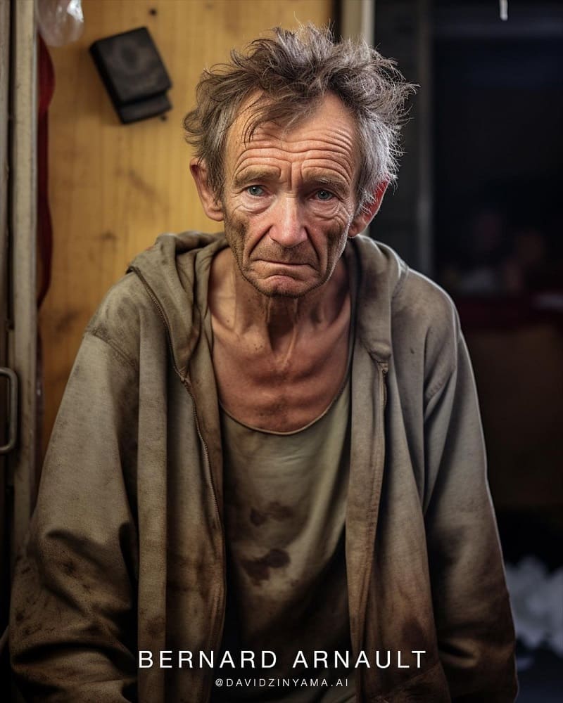 Bernard Arnault Billionaires in poverty AI Photos