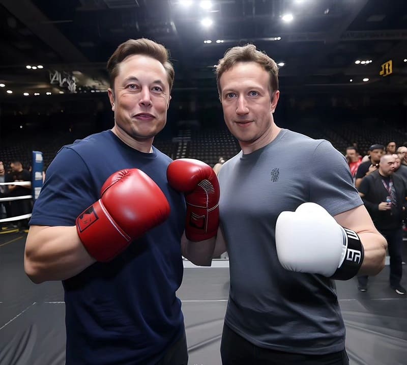 Elon Musk Mark Zuckerberg fight AI Photo