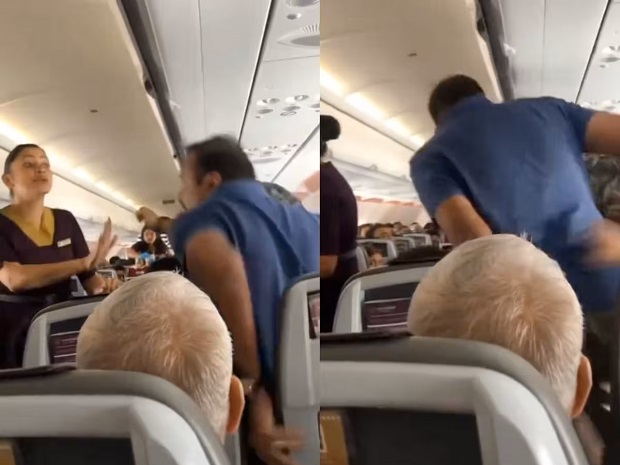 Father Gets Angry After Man Touches His Daughter On Flight, Video Goes Viral