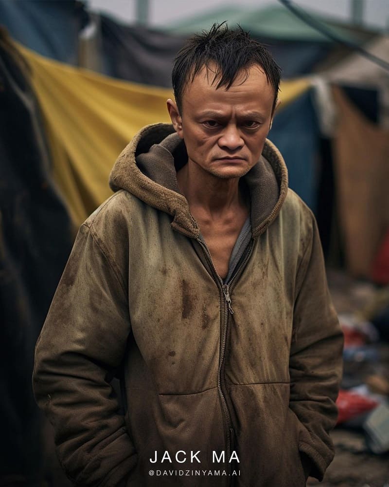 Jack Ma Billionaires in poverty AI Photos