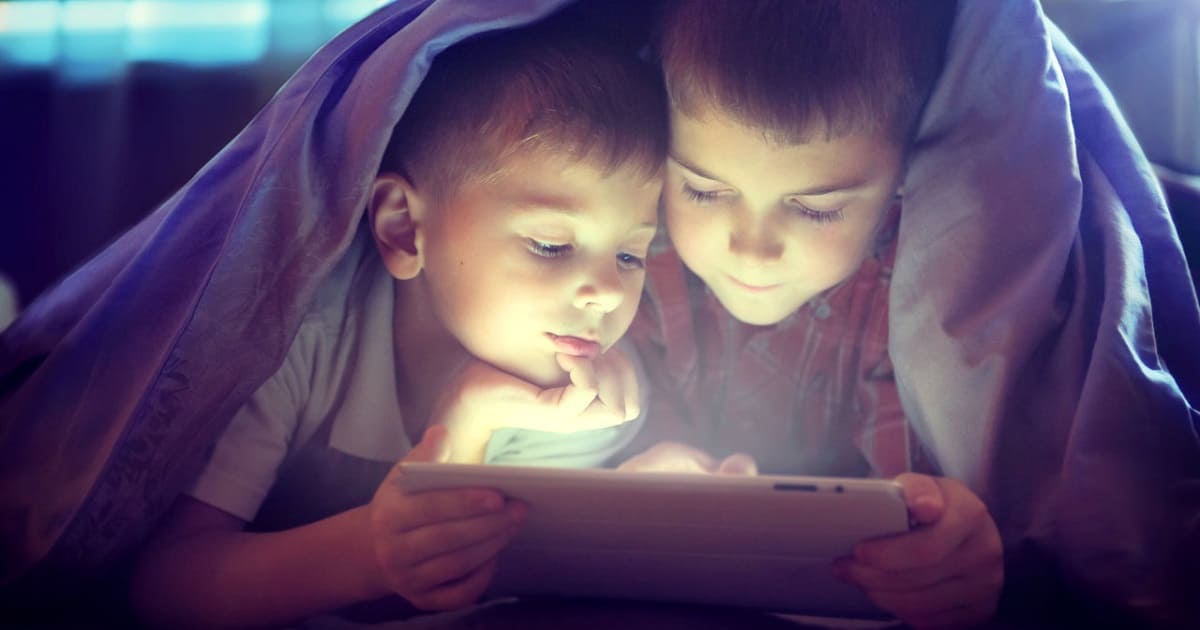 Kids using tablet