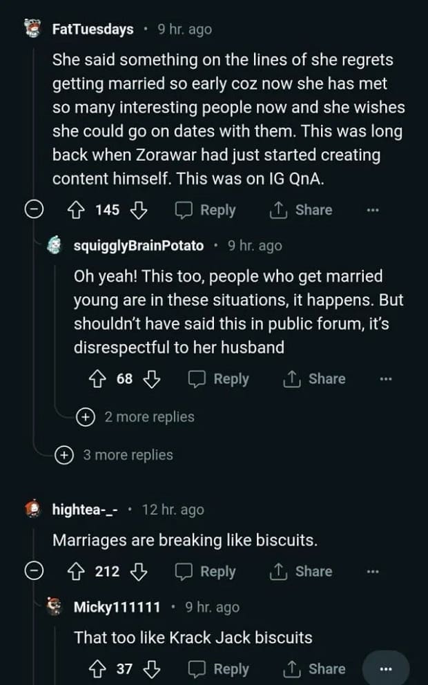 Kusha Kapila Zorawar divorce reddit1