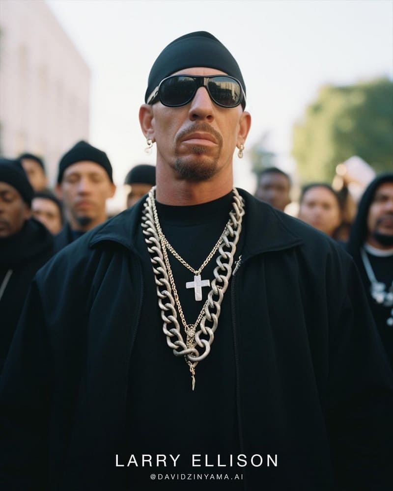 Larry Ellison Billionaires As Gang Leaders AI Photos