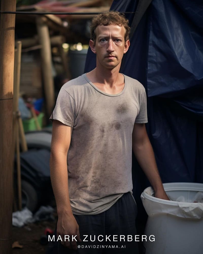 Mark ZuckerbergBillionaires in poverty AI Photos