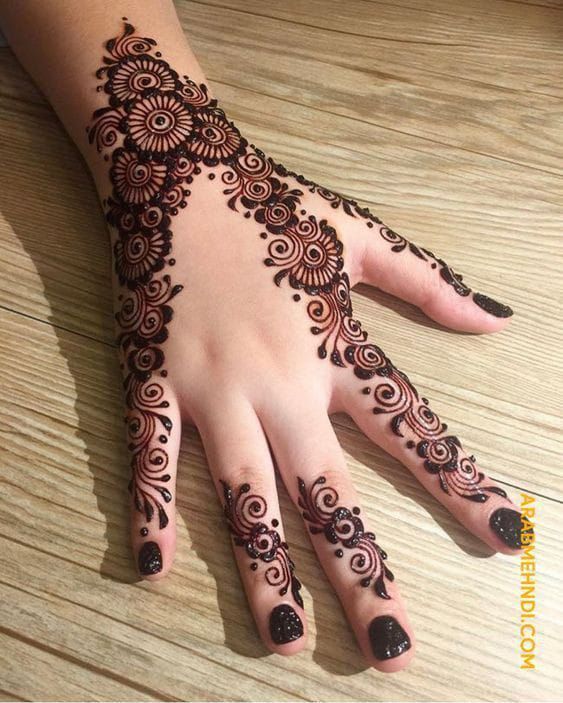 bridal finger mehndi design