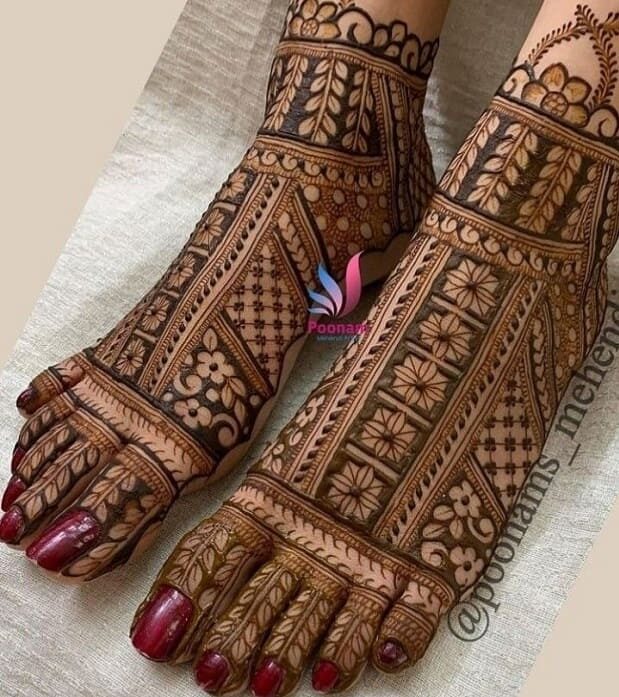 bridal leg mehndi design