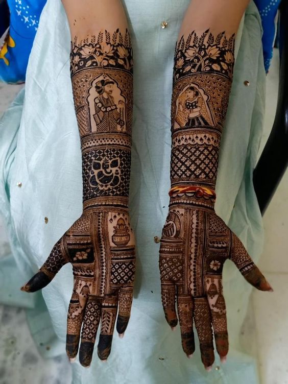 bride groom mehndi design