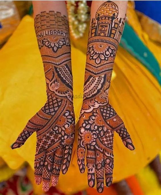 creative mehndi design full hand