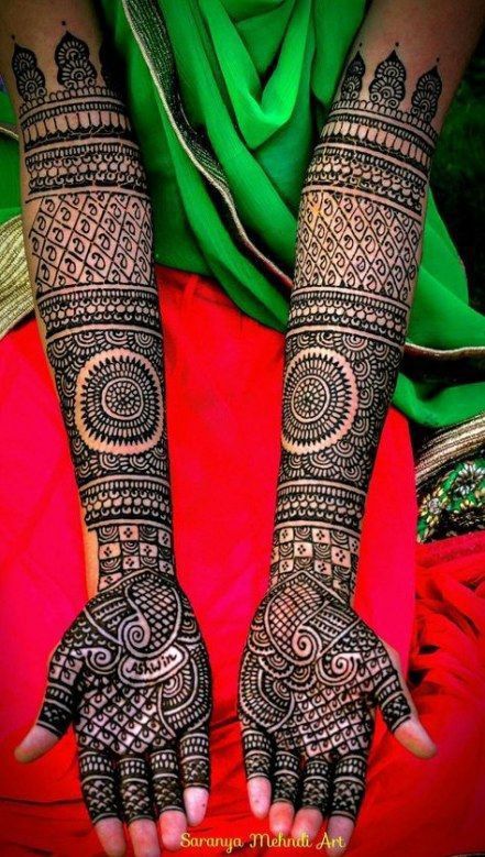 detailed bridal mehndi designs for full hands
