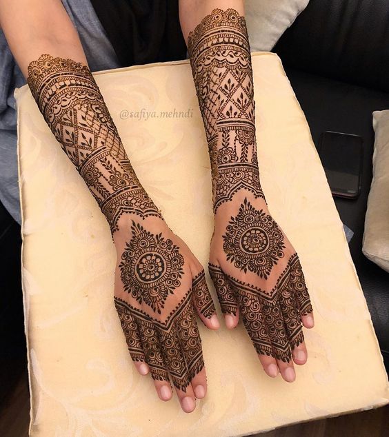 easy arabic mehndi design full hand