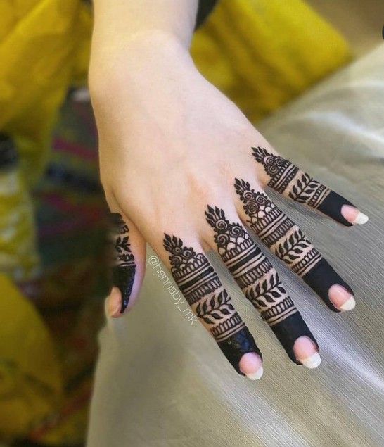 easy simple finger mehndi designs