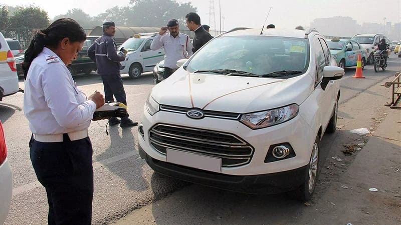 fine for driving car without helmet