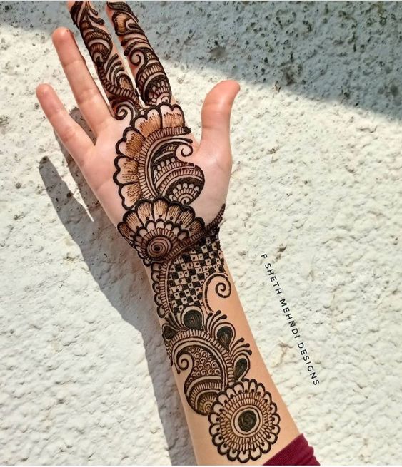 finger mehendi design full hand