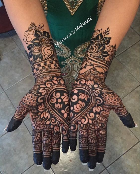 front hand henna design