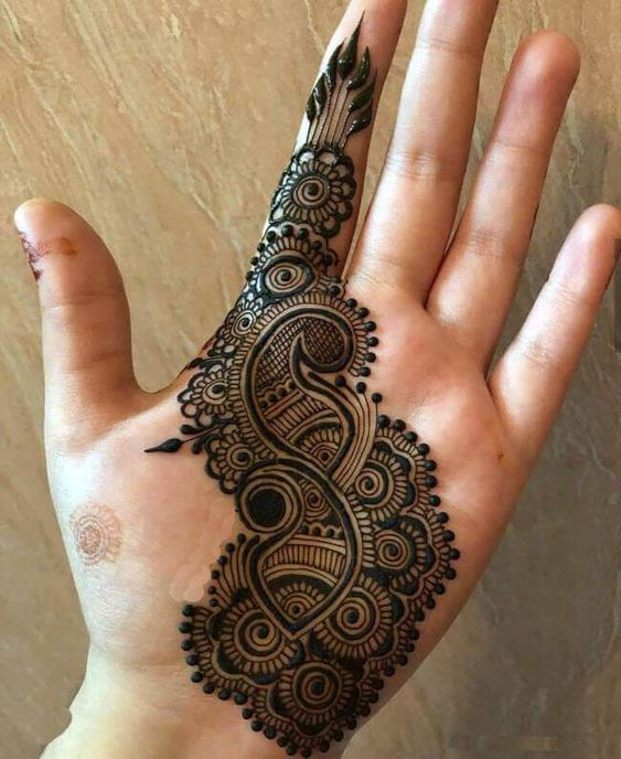 front hand mehndi design simple